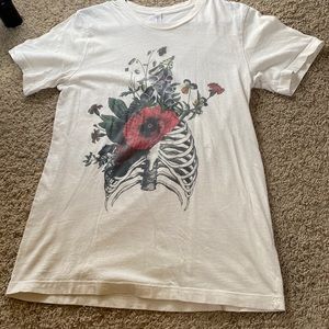 Flowers around rib cage t-shirt